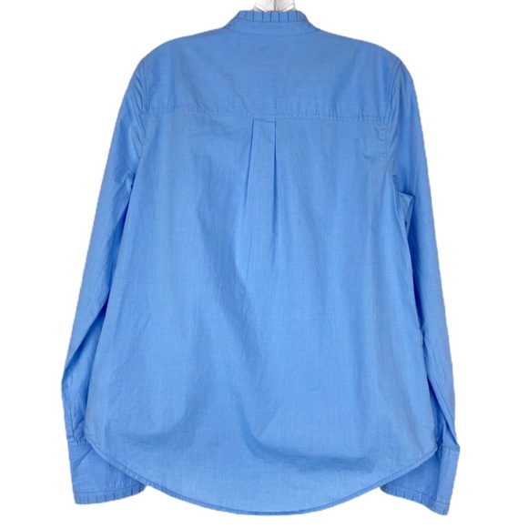 J CREW ll Blue Button Down Ruffle Long Sleeve sz 8 - Picture 5 of 8